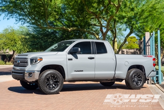 2018 Toyota Tundra with 18" Black Rhino Highland in Matte Black Milled wheels