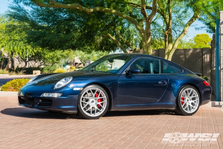 2005 Porsche 911 with 19" Avant Garde Ruger Mesh in Hyper Silver wheels