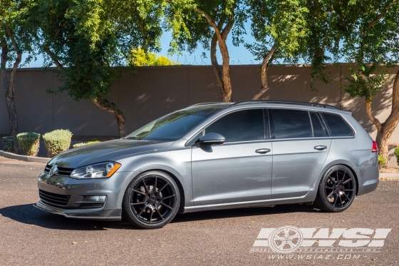 2015 Volkswagen Golf with 18" TSW Chrono (RF) in Matte Black Machined (Dark Tint) wheels