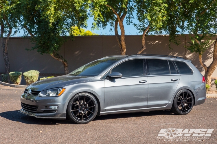 2015 Volkswagen Golf with 18" TSW Chrono (RF) in Matte Black Machined (Dark Tint) wheels