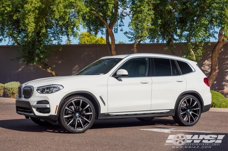 2020 BMW X3 with 22" Gianelle Cuba-10 in Matte Black (w/Ball Cut Details) wheels