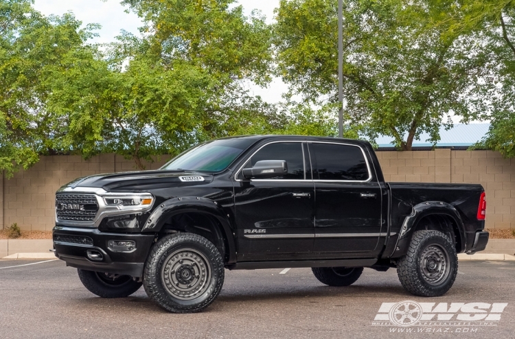 2019 Ram Pickup with 20" Black Rhino Armory in Gun Black wheels