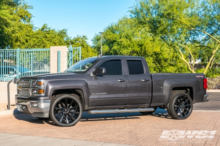 2014 Chevrolet Silverado 1500 with 24" Koko Kuture Kapan in Gloss Black wheels