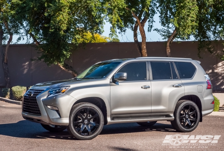 2020 Lexus GX with 22" Black Rhino Mozambique (RF) in Gloss Black Milled wheels