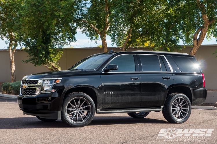 2019 Chevrolet Tahoe with 22" Vossen HF6-1 in Tinted Matte Gunmetal wheels