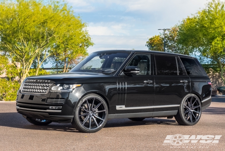 2019 Land Rover Range Rover with 24" Vossen HF-3 in Gloss Black Machined (Smoke Tint) wheels