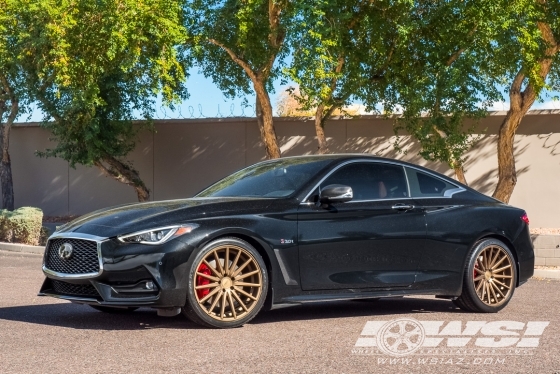 2020 Infiniti Q60 with 20" Vossen VFS-2 in Satin Bronze wheels