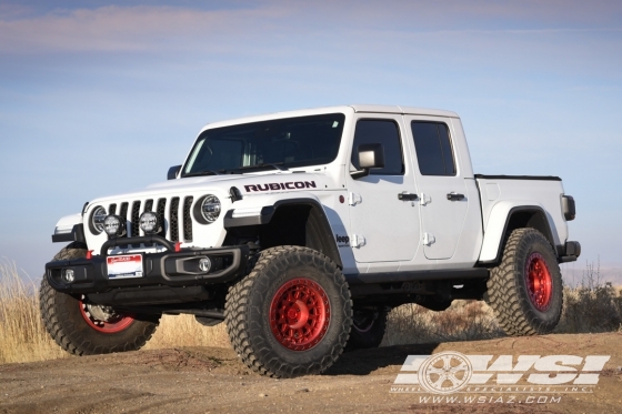 2020 Jeep Gladiator with 18" Black Rhino Primm in Candy Red (Black Bolts) wheels