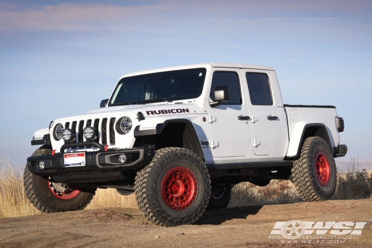 2020 Jeep Gladiator with 18" Black Rhino Primm in Candy Red (Black Bolts) wheels