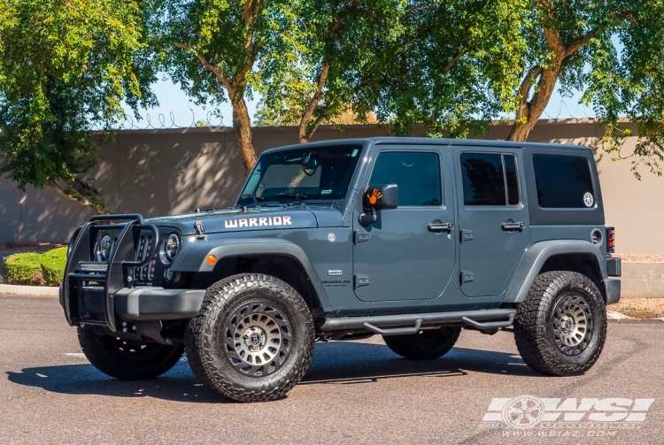 2016 Jeep Wrangler with 18" Black Rhino Madness in Matte Black (Dark Tint Machined Face with Matte Black Lip) wheels