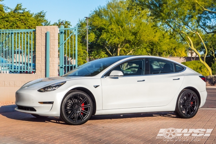 2019 Tesla Model 3 with 20" TSW Crowthorne in Matte Black wheels