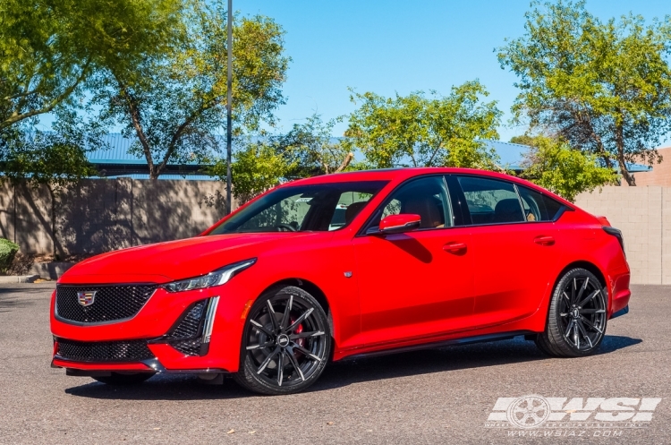 2020 Cadillac CT5 with 20" Lexani CSS-15 in Gloss Black (Machined Tips) wheels