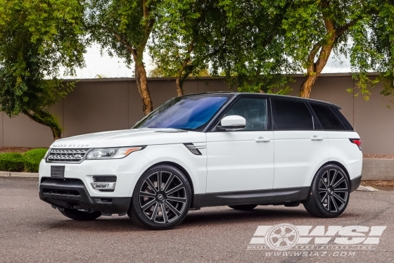 2017 Land Rover Range Rover Sport with 22" Gianelle Santoneo in Matte Black (Ball Cut Details) wheels