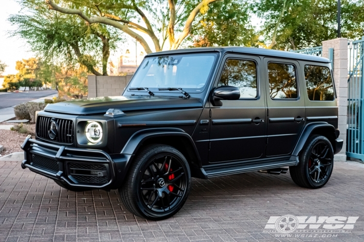 2021 Mercedes-Benz G-Class with 22" Powder Coating Mercedes-Benz G63 in Satin Black wheels