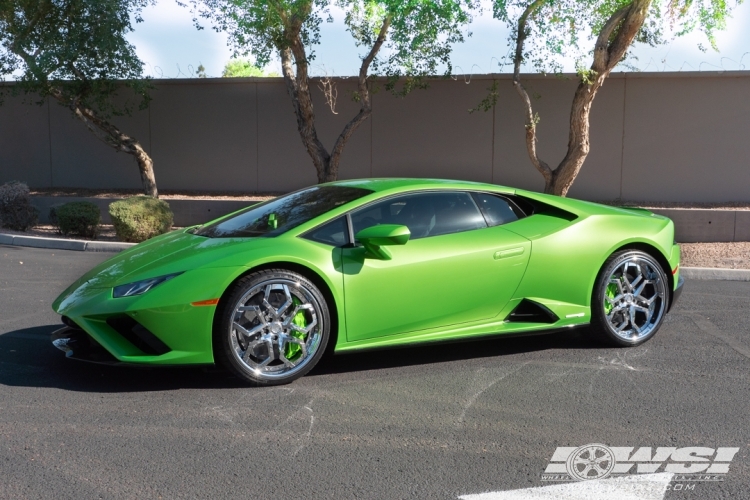 2021 Lamborghini Huracan with 20" Lexani Forged LF-110 in Chrome wheels