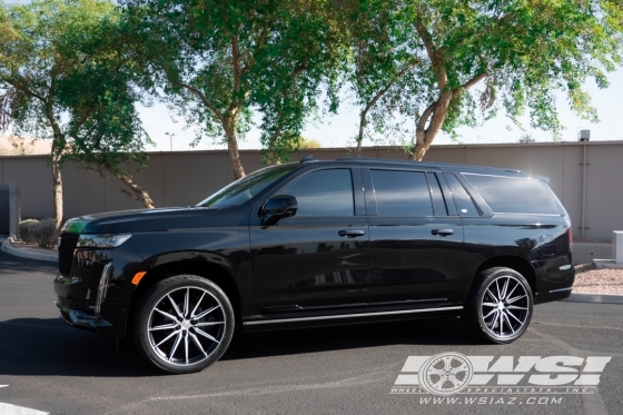 2021 Cadillac Escalade with 24" Vossen HF6-1 in Matte Black Machined wheels