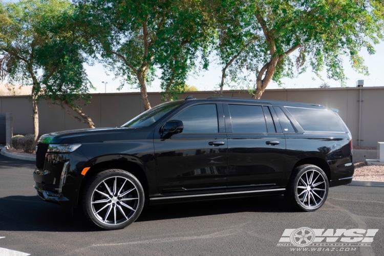 2021 Cadillac Escalade with 24" Vossen HF6-1 in Matte Black Machined wheels