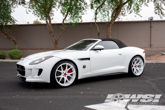 2014 Jaguar F-Type with 21" Vorsteiner V-FF 103 in Silver (Mercury Silver) wheels