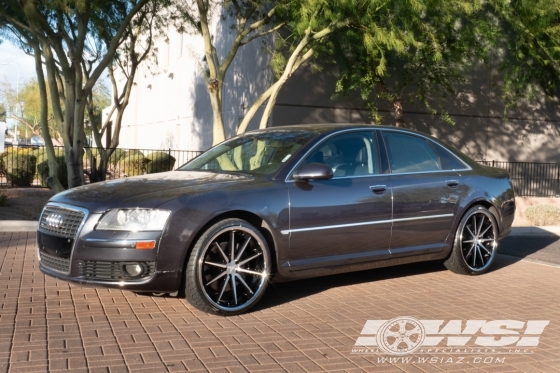 2007 Audi A8 with 22" Ferrada FR4 in Gloss Black Machined (Chrome Lip) wheels