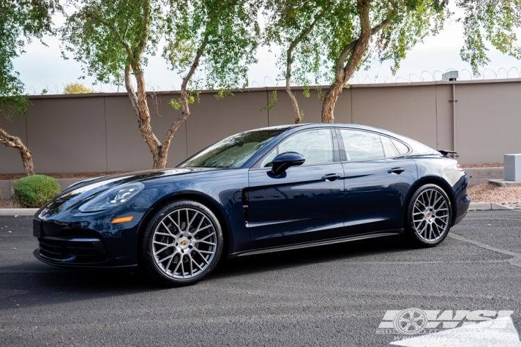 2018 Porsche Panamera with 21" Victor Equipment Stabil (RF) in Gunmetal Machined (Rotary Forged) wheels