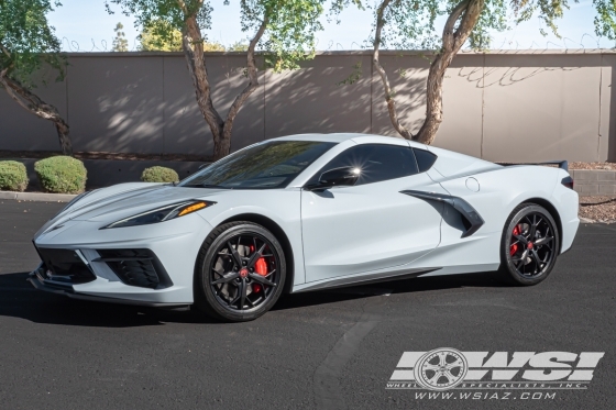 2020 Chevrolet Corvette with Powder Coating Corvette C8 in Matte Black wheels