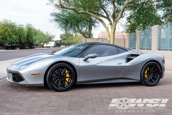 2016 Ferrari 488 with 20" Ferrada FR4 in Matte Black (Gloss Black Lip) wheels