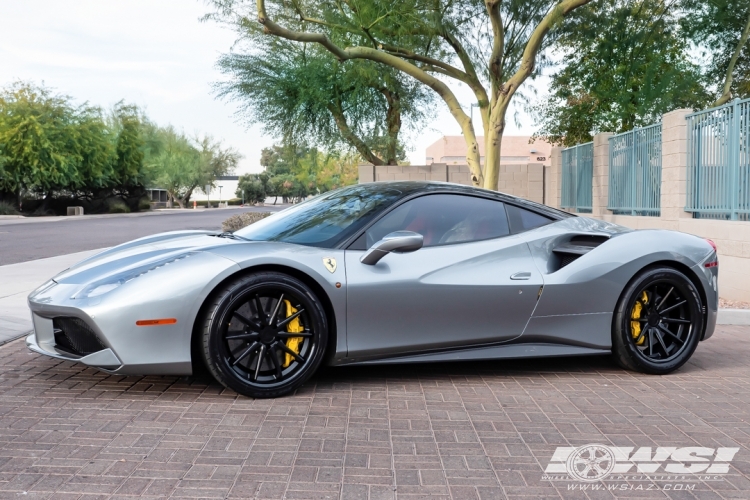 2016 Ferrari 488 with 20" Ferrada FR4 in Matte Black (Gloss Black Lip) wheels