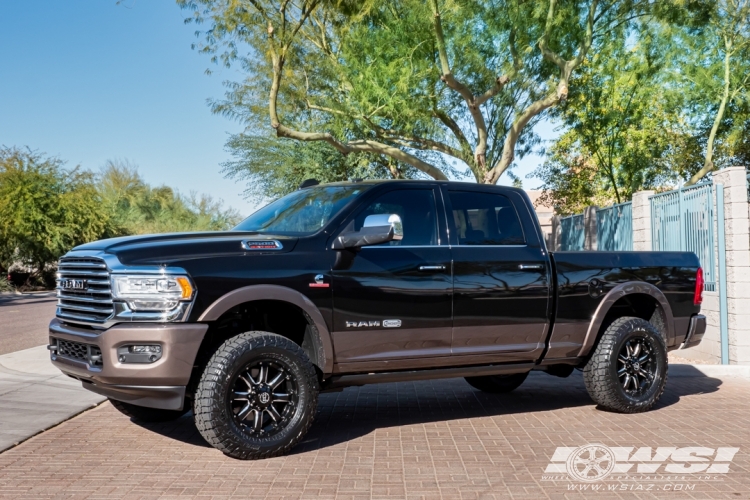 2020 Ram Pickup with 20" Black Rhino Sierra in Gloss Black (Milled Accents) wheels