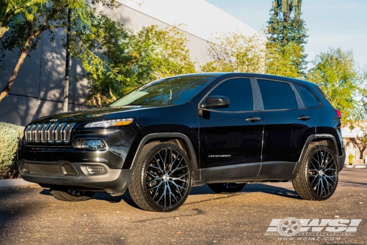 2014 Jeep Grand Cherokee with 22" Lexani Aries in Gloss Black Machined wheels