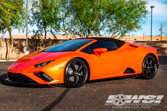 2021 Lamborghini Huracan with 20" Powder Coating Lamborghini Huracan in Satin Black wheels