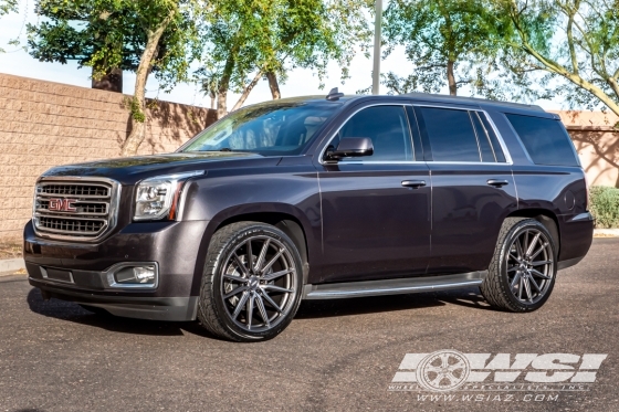 2017 GMC Yukon/Denali with 24" Vossen HF6-1 in Tinted Matte Gunmetal wheels