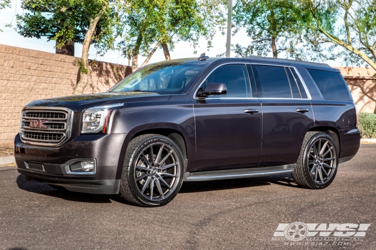 2017 GMC Yukon with 24" Vossen HF6-1 in Tinted Matte Gunmetal wheels