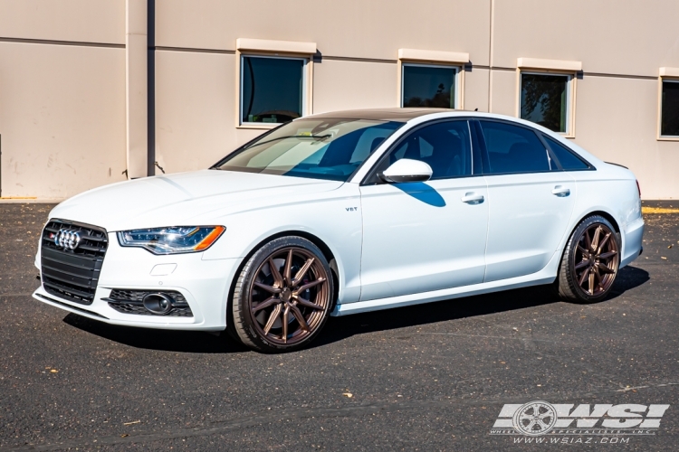 2014 Audi S6 with 20" Vossen HF-3 in Textured Bronze (Custom Finish) wheels