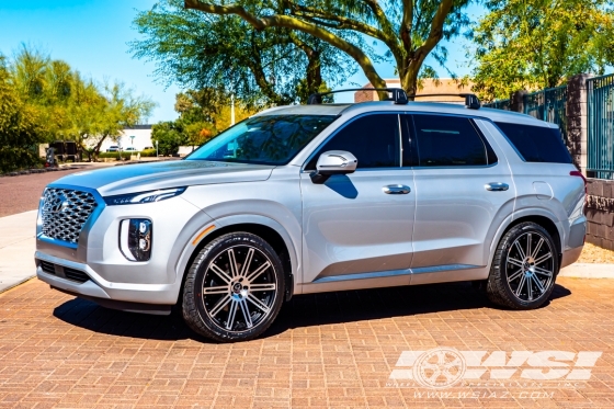 2021 Hyundai Palisade with 22" Gianelle Tropez in Satin Black Machined wheels