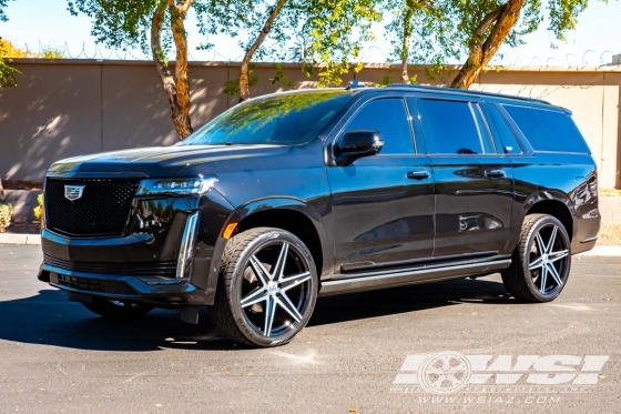 2021 Cadillac Escalade with 24" Lexani Savage-6 in Gloss Black Machined wheels