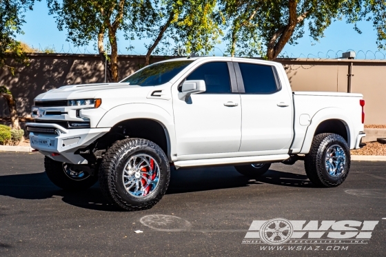 2021 Chevrolet Silverado 1500 with 20" Hostile Off Road H118 Demon in Chrome (Armor Plated) wheels
