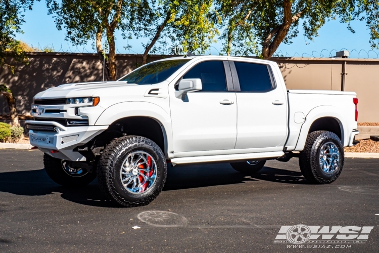 2021 Chevrolet Silverado 1500 with 20" Hostile Off Road H118 Demon in Chrome (Armor Plated) wheels