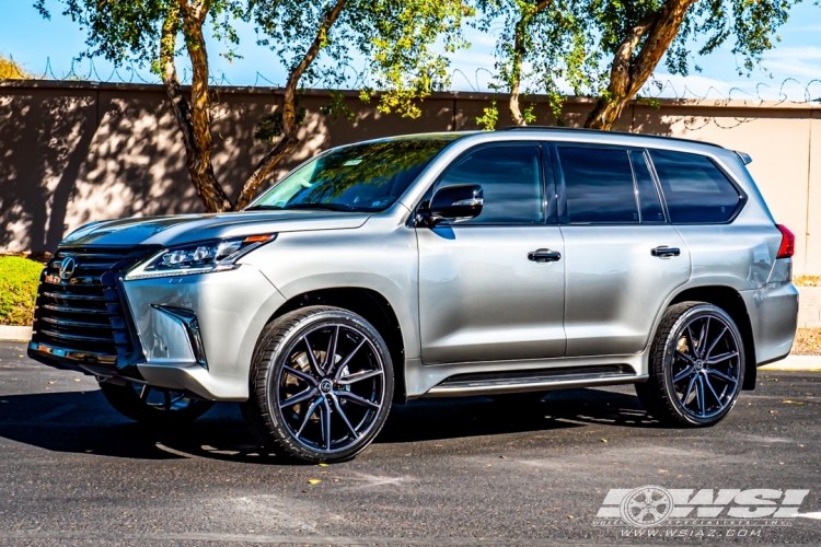 2021 Lexus LX with 24" Vossen HF-3 in Gloss Black (Tinted Face) wheels