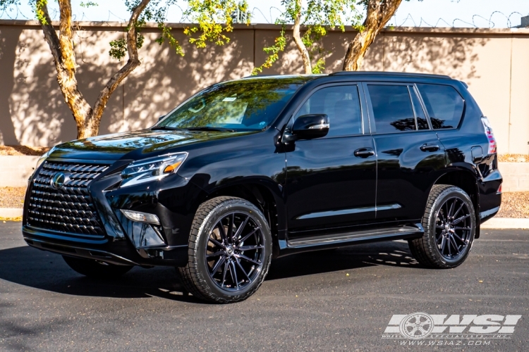 2021 Lexus GX with 22" Vossen HF6-1 in Gloss Black Machined (Smoke Tint) wheels