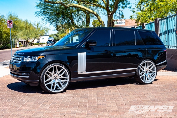 2017 Land Rover Range Rover Sport with 26" Giovanna Bogota in Silver Machined wheels