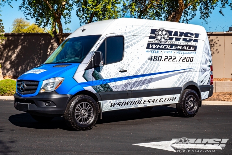 2017 Mercedes-Benz Sprinter with 18" Black Rhino Yellowstone in Matte Gunmetal wheels