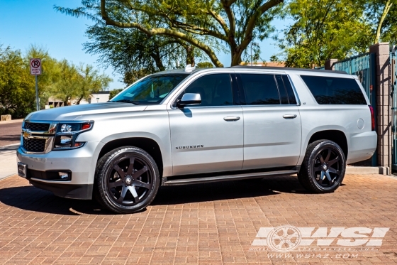 2019 Chevrolet Suburban with 22" Black Rhino Mozambique (RF) in Matte Black wheels