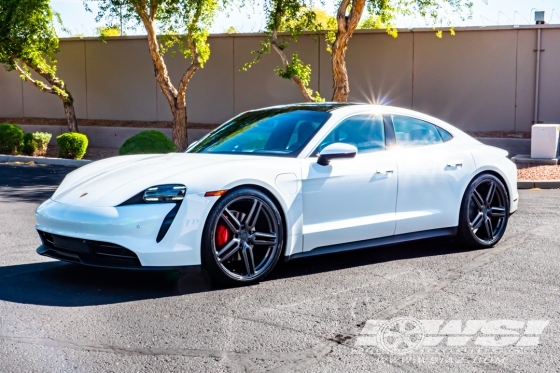 2021 Porsche Taycan with 22" Vossen HF-1 in Anthracite (Custom Finish) wheels