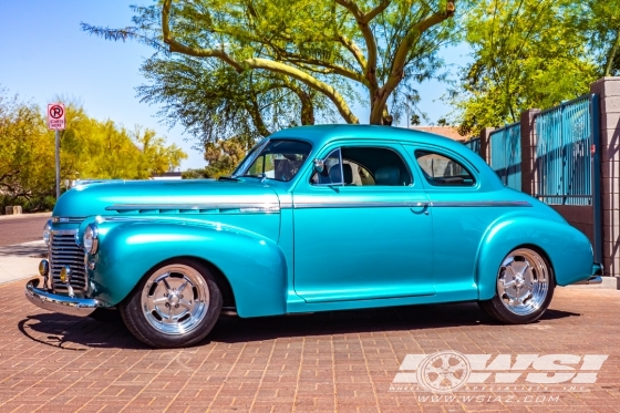 1950 Chevrolet Master Deluxe Coupe with 17" American Racing VN511 Salt Flat in Polished wheels