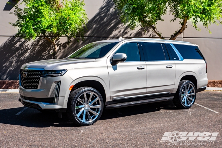 2021 Cadillac Escalade with 24" Koko Kuture Kapan in Chrome wheels