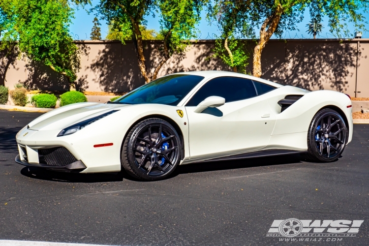 2016 Ferrari 488 with 21" Vossen HF-5 in Satin Black wheels