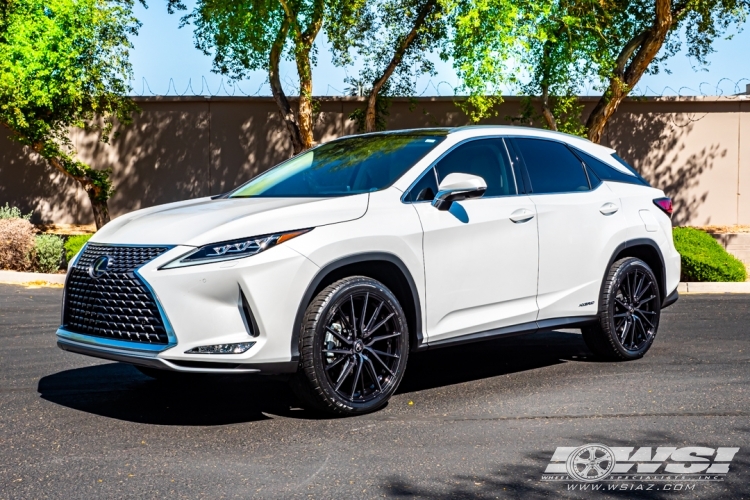 2021 Lexus RX with 22" Vossen HF-4T in Gloss Black Machined (Smoke Tint) wheels