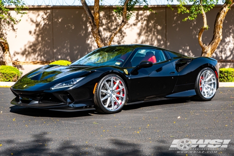 2021 Ferrari F8 Tributo with 22" GFG Forged FM21-Z in Silver Machined (Chrome Lip) wheels