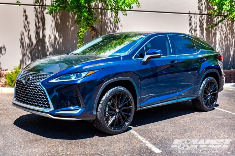 2021 Lexus RX with 22" Vossen HF-4T in Gloss Black (Custom Powdercoat) wheels