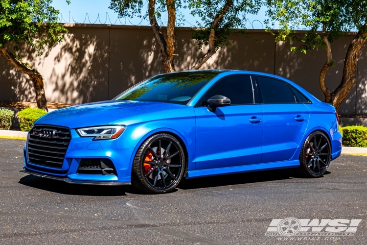 2018 Audi S3 with 19" Vossen VFS-1 in Gloss Black (Custom Finish) wheels